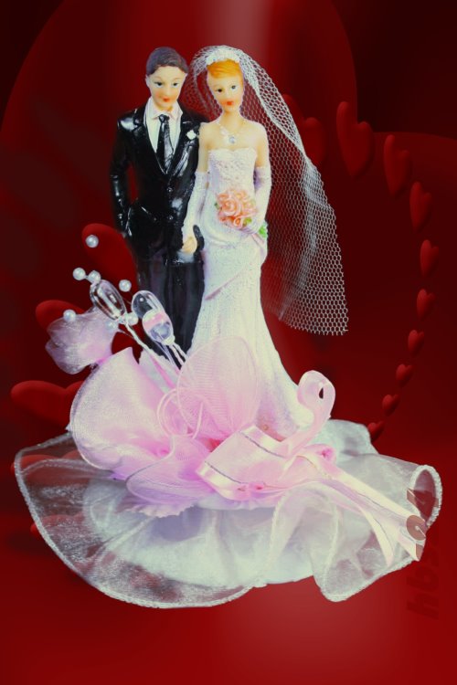 hbs24 - Brautpaar Elegant mit Sockel 8417-1 Hände haltend