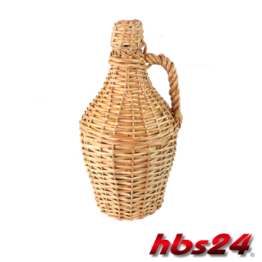 Demijohn Glasballon mit Weide umflochten 3 Liter