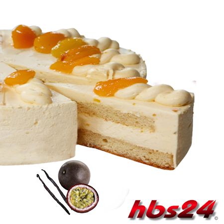 Cream stand yoghurt vanilla passion fruit cream