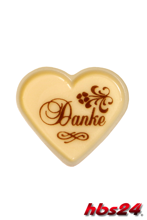 Pralinen Aufleger Herz Schale weiße Schokolade - Danke - Pralinen ...