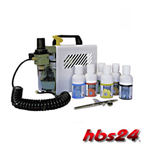 Airbrush compressor set with airbrush food colours