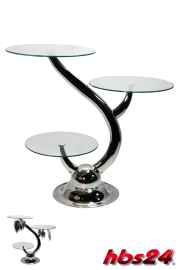 Exclusiver Tortenständer 3 Etagen versilbert ohne Palmenblätter montiert - hbs24