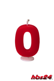 Kerzen Zahl 0 in rot - hbs24