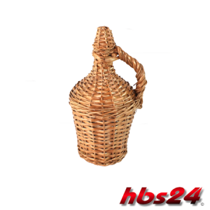 Demijohn Glasballon mit Weide umflochten 1 Liter - hbs24