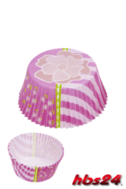 Papier Backförmchen Blumen Pink - hbs24