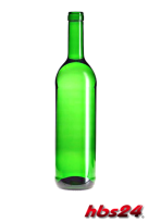 Bordeaux Flasche 0,75 Liter grün mit Schraubgewinde PP28 - hbs24