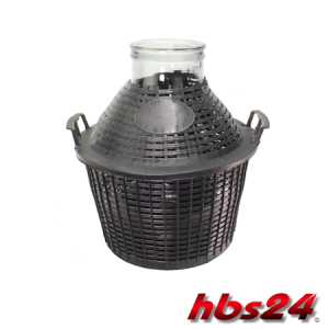 Demijohn with basket wide 12 cm opening 25 Liter