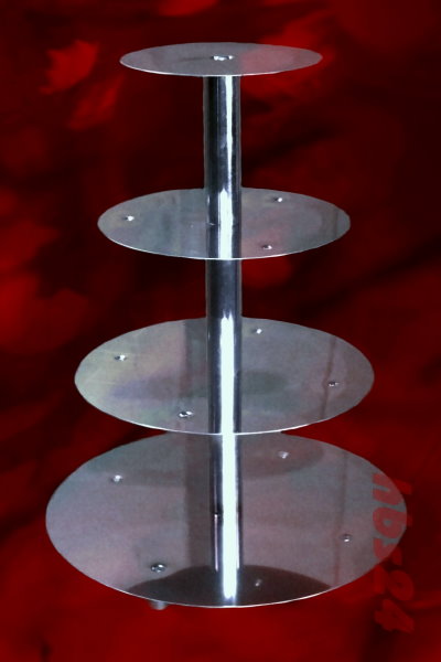 Tortenständer aus Edelstahl 4 Etagen Pyramide - hbs24