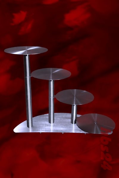 Tortenständer aus Edelstahl 4 Etagen Quer - hbs24