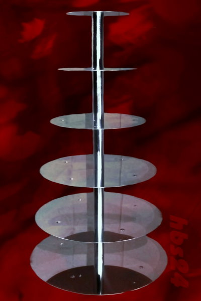 Tortenständer aus Edelstahl 6 Etagen Pyramide - hbs24