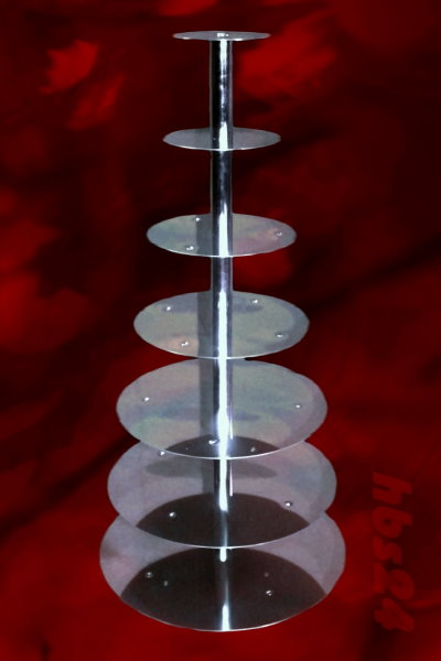 Tortenständer aus Edelstahl 7 Etagen Pyramide - hbs24