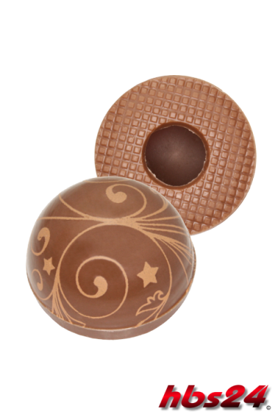 Pralinenhohlkörper Design Halbkugel Ornament Vollmilch Schokolade - hbs24