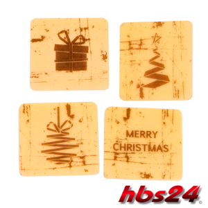 Schoko Aufleger Weihnachten modern Art  weiße Schokolade