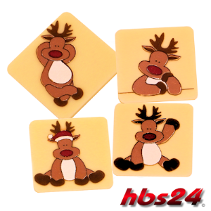 Schoko Aufleger Weihnachten Elche  weiße Schokolade