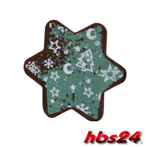 Pralinen Aufleger Schokoladenaufleger Stern grün - hbs24