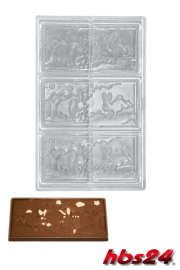 Schokoladengießform Hase für 3 x 100 g Tafeln - hbs24