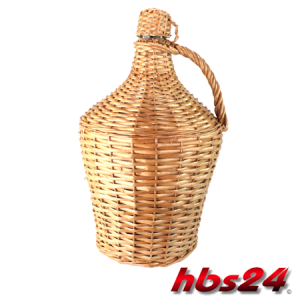 Demijohn Glasballon mit Weide umflochten 15 Liter hbs24