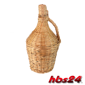 Demijohn Glasballon mit Weide umflochten 5 Liter - hbs24