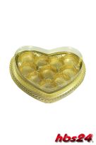 Pralinen Schachtel Gold Herz für 10 Pralinen - hbs24