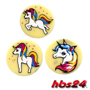 Einhorn Schokoladen Aufleger rund weiße Schokolade hbs24