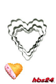 Terrassen Ausstecher Set Herzen gewellt groß - hbs24