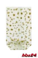 Zellglas Bodenbeutel 145 x 235 mm Gold Sterne - hbs24